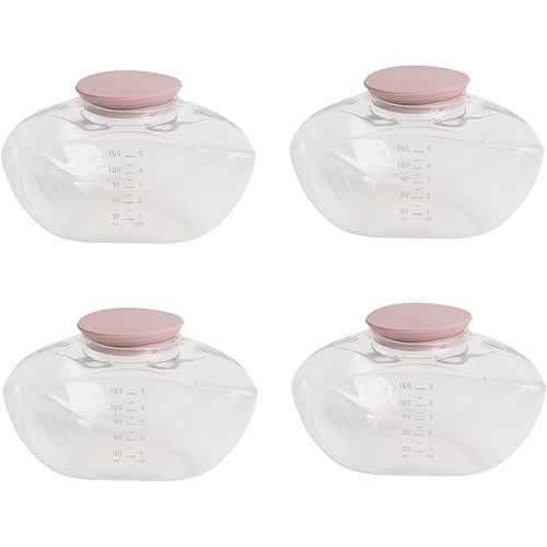 4 Pack Breastmilk Collection Cup, 150ML Milk Collection Cup Replacement for Momcozy M9 Wearable Breastpump Convenient and Leak Proof for Mom