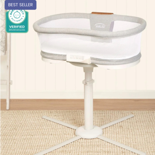 HALO - BassiNest Luxe Vibrating Bassinet, Bedside Sleeper - white