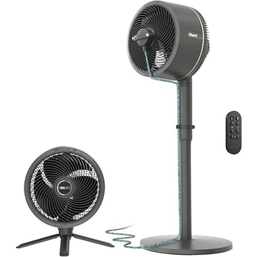 Shark FlexBreeze Fan, Indoor & Outdoor Oscillating Cooling Fan, Floor & Tabletop, Portable Cordless & Corded, Bedroom, Office & Patio Fan, InstaCool Misting Attachment & Remote, Grey, FA222​