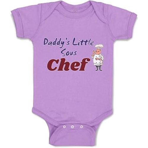 Cute Rascals Baby Bodysuit Daddy's Little Sous Chef Cooking Dad Father's Day Boy & Girl Baby Clothes Funny Cotton Lavender Design Only Newborn
