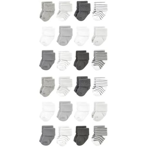 Hudson Baby Unisex Cotton Rich Baby Terry Socks 24-Pack