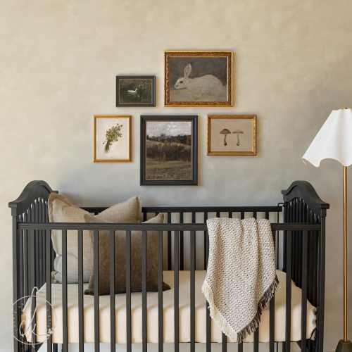 Nature Nursery Gallery Wall Art | Vintage Botanical and Wildlife Prints | Cottagecore Woodland Nursery Decor | Baby Shower Gift | G27