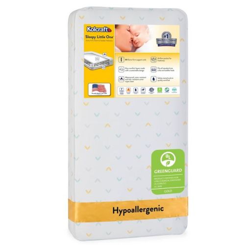 Kolcraft Sleepy Little One Crib and Toddler Mattress: Firm Feel, 5" Thickness, Waterproof Cover, Continuous Coils
