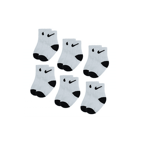 Nike Baby Boys' Ankle Socks (6 Pairs), White/Black, 12/24M …