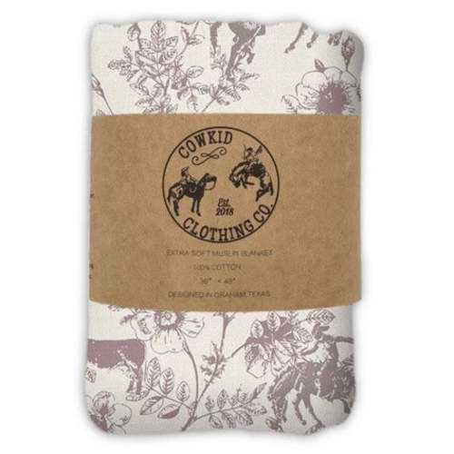Western Daydream Rose Cotton Muslin Blanket with Scalloped Edges – Cowkid Clothing Company