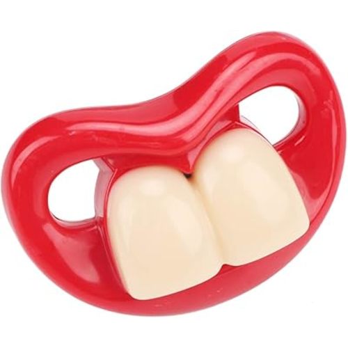 Funny Red Lip Silicone Baby Pacifier, Soft Gel Soother with Teeth Design