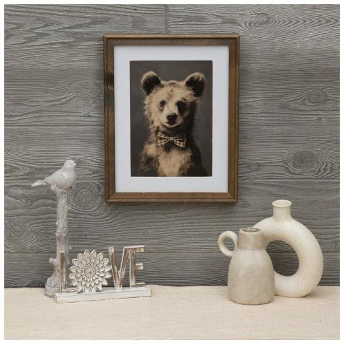 Bow Tie Cub Bear Framed Wood Wall Decor
