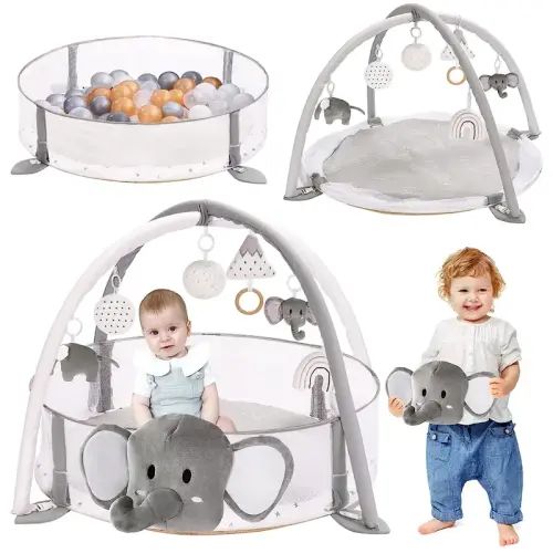 6-in-1 XL Large Baby Gym & Ball Pit, Play Mat & Play Gym, Combination - TikTok Shop