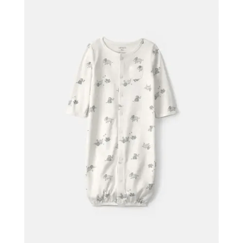 Baby Elephant 100% Cotton Converter Gown - Ivory | Carter's
