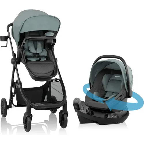 Evenflo Omni Ultra Travel System with Revolve180 LiteMax NXT Rotational Infant Car Seat - Pacific Green