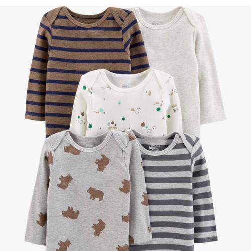 Simple Joys by Carter's Baby Boys Long-Sleeve Bodysuit Pack of 5Bodysuit