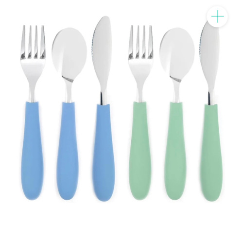 Kids Stainless Steel Spoon + Fork + Knife with Silicone Handle (4 years+) | 6 pieces