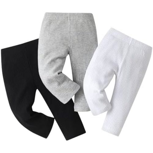 Baby Girl Infant 3 Pack Solid Pants and Casual Leggings