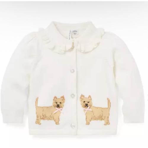 Baby Jet Ivory Baby Dog Ruffle Collar Cardigan by Janie and Jack