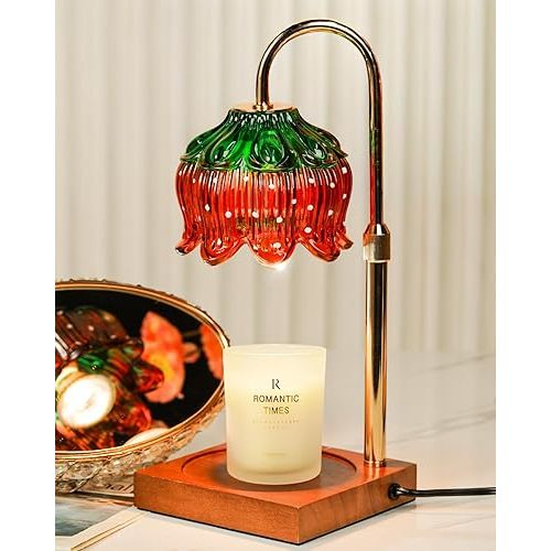 Strawberry Candle Warmer Lamp with Timer Dimmable, Height Adjustable Birthday Gifts for Women Mom Christmas House Warming Gifts New Home Bedroom Decor, Cute Candle Warmer Light for Jar Candles