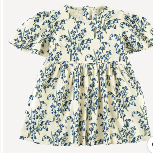 bell sleeve dress | bluebells | organic cotton interlock