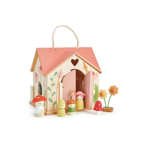Rosewood Cottage Wooden Dollhouse Set