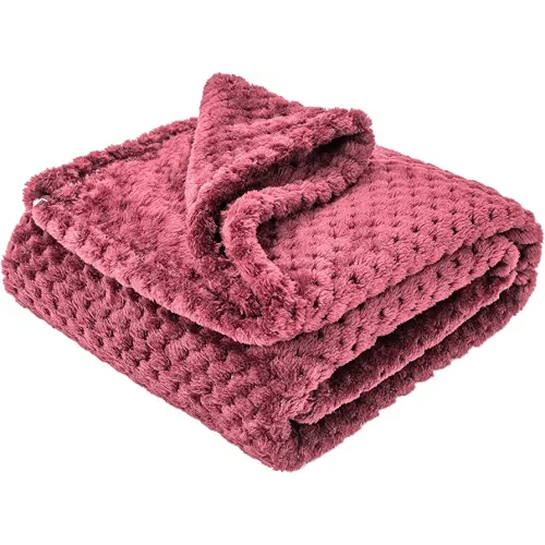 Fuzzy Blanket or Fluffy Blanket for Baby Girl or boy, Soft Warm Cozy Coral Fleece Toddler, Infant or Newborn Receiving Blanket for Crib, Stroller, Travel, Decorative (40Wx60L, M-Coral Red)