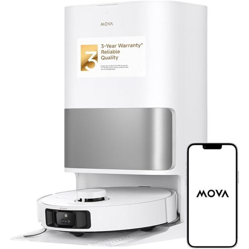 Mova P10 Pro Ultra Robot Vacuum and Mop 13,000Pa Suction, 140°F Hot Water Auto Mop Washing & Drying, Dual Spinning Extenable Mop,10.5mm Lifting for Carpet, 360°Obstacle Avoidance, App Control