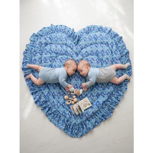 Baby Play Mat, Kids room decor, Prince Blue Ruffle, Padded Cotton