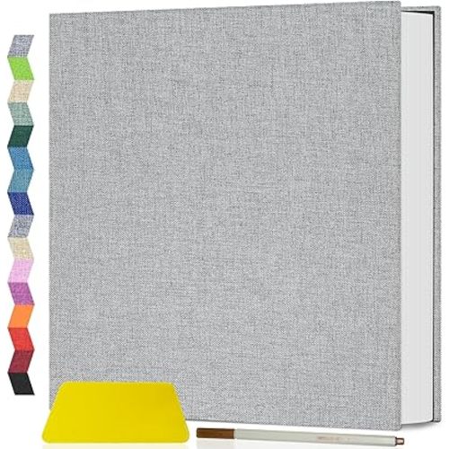 Popotop Photo Album Self Adhesive Scrapbook Album for 4x6 5x7 8x10 Pictures DIY Photo Book as Scrapbooking Supplies Kits, Birthday Gifts for Women Mom Wedding Baby Family Travel