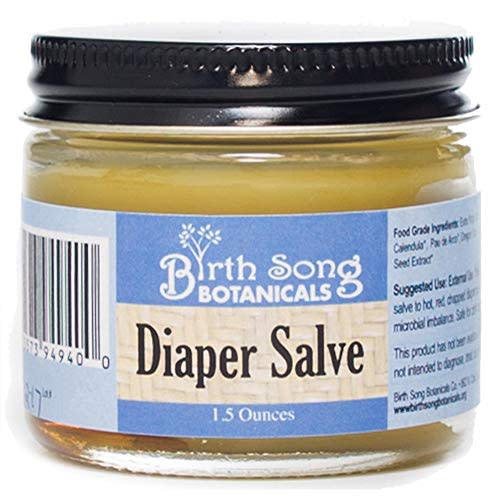 Birth Song Botanicals Diaper Salve, Herbal Ointment, All Natural Ingredients, Protect and Nourish Baby's Delicate Skin, Unsented 1.5 Ounces