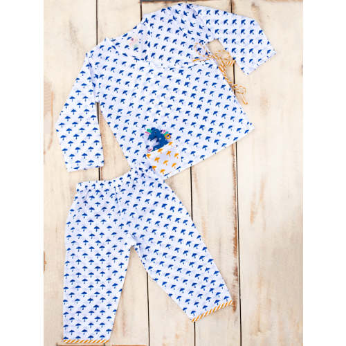 Blue Umbrella Organic Cotton Block Printed Angrakha Set