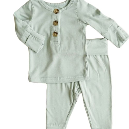 2pc Bamboo Button Top & Bottom | Garden