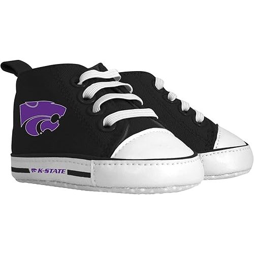 Baby Fanatic 0-6 Months Pre-Walker High Tops – Kansas State Wildcats Baby Shoes, Officially Licensed NCAA, Team Color, Athletic Shoe, Kansas State University Apparel