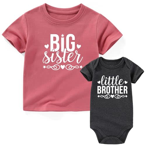 big sister little brother outfits matching toddler shirt lil bro newborn outfit Baby Clothes