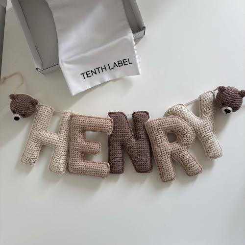 Crochet Name Garland: Bear Accent, Custom Nursery Decor