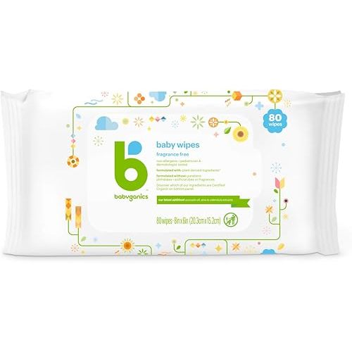 Babyganics Baby Wipes, Fragrance Free, 80 ct