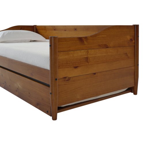 Mid Century Classic Twin Size Day Bed with Trundle