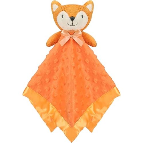 Pro Goleem Fox Security Blanket Orange Soft Baby Lovey Unisex Lovie Baby Gifts for Newborn Toddler Snuggle Toy Stuffed Animal 16 Inch