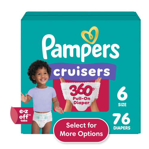 Pampers Cruisers 360 Baby Diapers Size 6, 76 Count (Select for More Options)