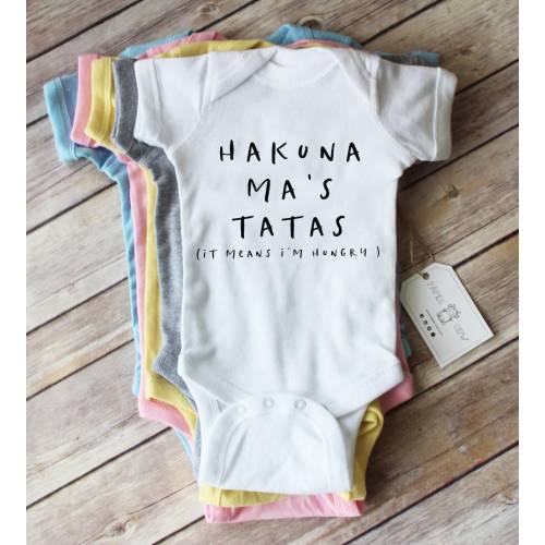 Hakuna Ma's Tata's Baby Bodysuit // Pink, Blue, White, Yellow, Gray // New Baby// Baby Gift  // Breastfeeding Bodysuit  // Milk Baby