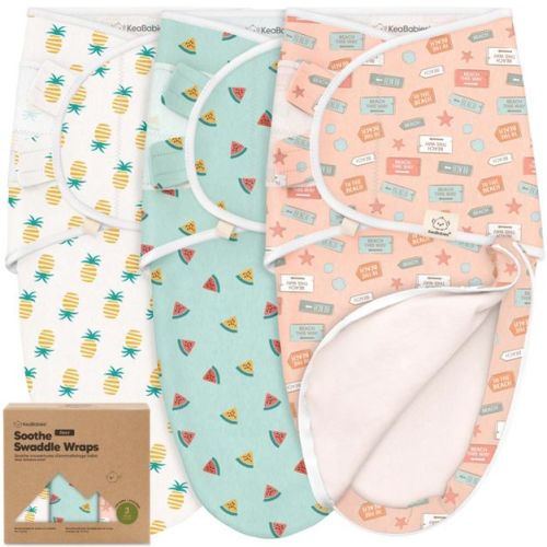 KeaBabies 3pk Organic Swaddle Sleep Sacks Baby, Newborn Swaddles Wrap 0-3 Months, Soft Premies Wearable Swaddle Blanket