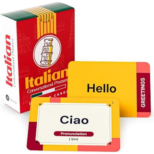 Italian Conversational Phrases Flash Cards with Audio – 75 for Beginners
