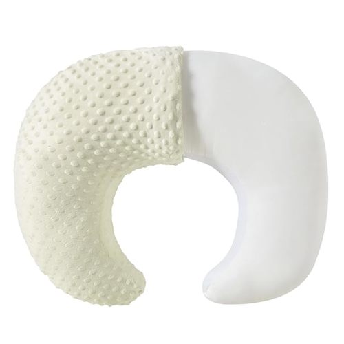 Nursing Pillow and Positioner, Breastfeeding, Bottle Feeding, Baby Sitting Support with Removable Ultra Soft Cover, Tummy Time Support for Baby Boys and Girls (Beige)