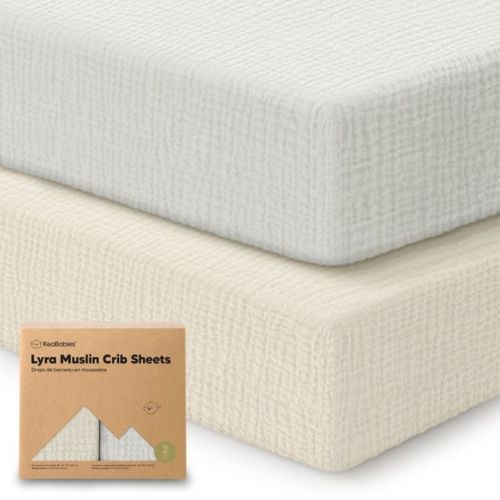 KeaBabies Lyra Muslin Crib Sheets for Boys, Girls, 2pk 52x28 Cotton Baby Crib Mattress Sheets Fitted, Soft, Breathable