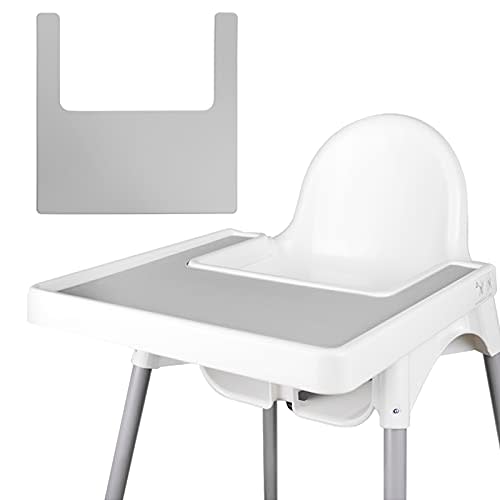 High Chair Placemat, Suitable for IKEA Antilop Highchai (Light Gray) | Long Lasting High Chair Placemat Silicone, Clean and Hygienic, for Toddlers and Babies