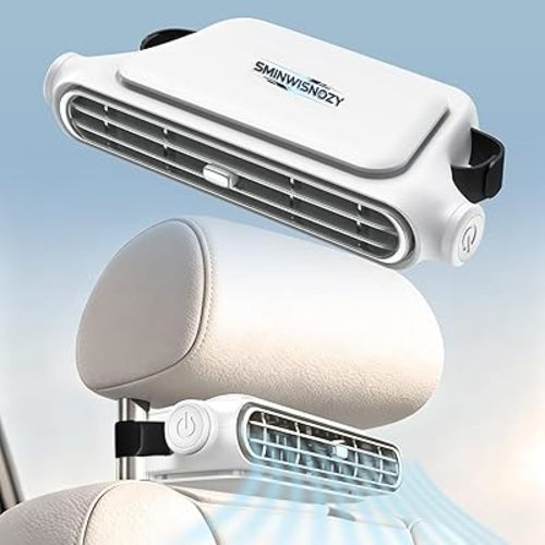 Car Seat Fan with Seatback Cooling Airflow for Driver & Back Seat Passengers, 3-speed Quiet USB Backseat Fan for Baby Rear Facing, Headrest Carseat Fan for Infant, Kids & Dogs
