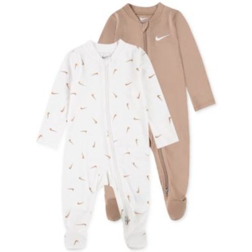 Baby Essentials Viscose Long-Sleeve Footed Coveralls, 2 Pack