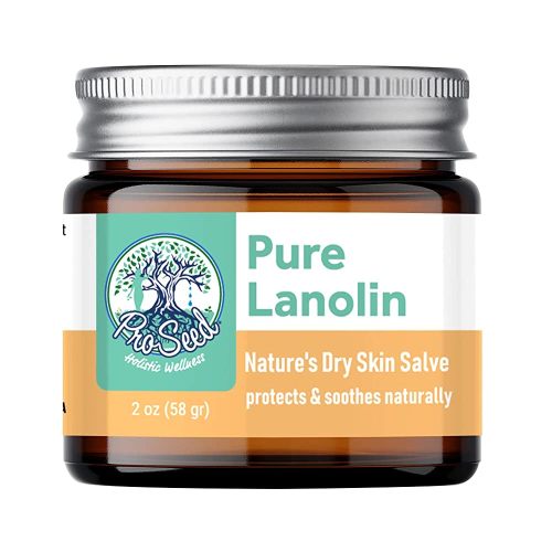 GLASS JAR | 100% Pure All Natural Anhydrous Lanolin USP US Pharmacopeia Grade | Nipple Care and All Purpose Skin Balm, Dry Itchy Skin Relief | SUSTAINABLE Glass Jar | Single Ingredient | 2oz