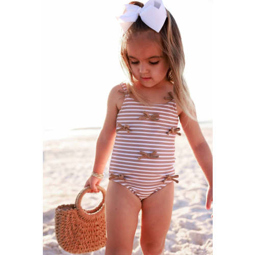 Tiny Bows One Piece | Sandy Stripes