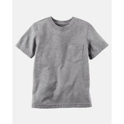 Baby Solid Short-Sleeve Pocket Tee - Grey | Carter's