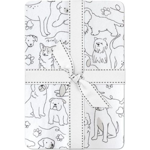 Frankie Fitted Crib Sheet 100% Organic Cotton for Baby & Toddler Mattress, Breathable for Boys & Girls, Puppy Party, One Size