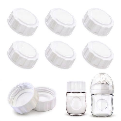 6 Pack Baby Bottle Lids Replacement Caps Compatible with Philips Avent Wide Mouth Bottles, Leak-Proof Travel Bottle Tops