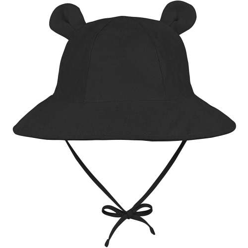 Zando Baby Toddler Sun Bucket Hats Wide Brim Beach Hats Infants Girls Cap Sun Protection Summer Kid Hat Black 0-6Months