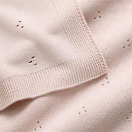 Pointelle Knit Mauve Rose Organic Cotton Baby Stroller Blanket